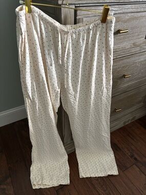 Brandy Melville Cream Lounge Pants with Micro Floral Print